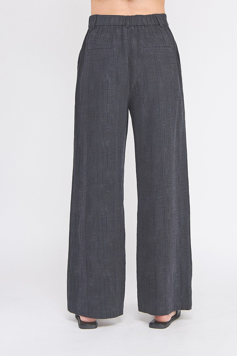 TEXTURED WIDE LEG PANT