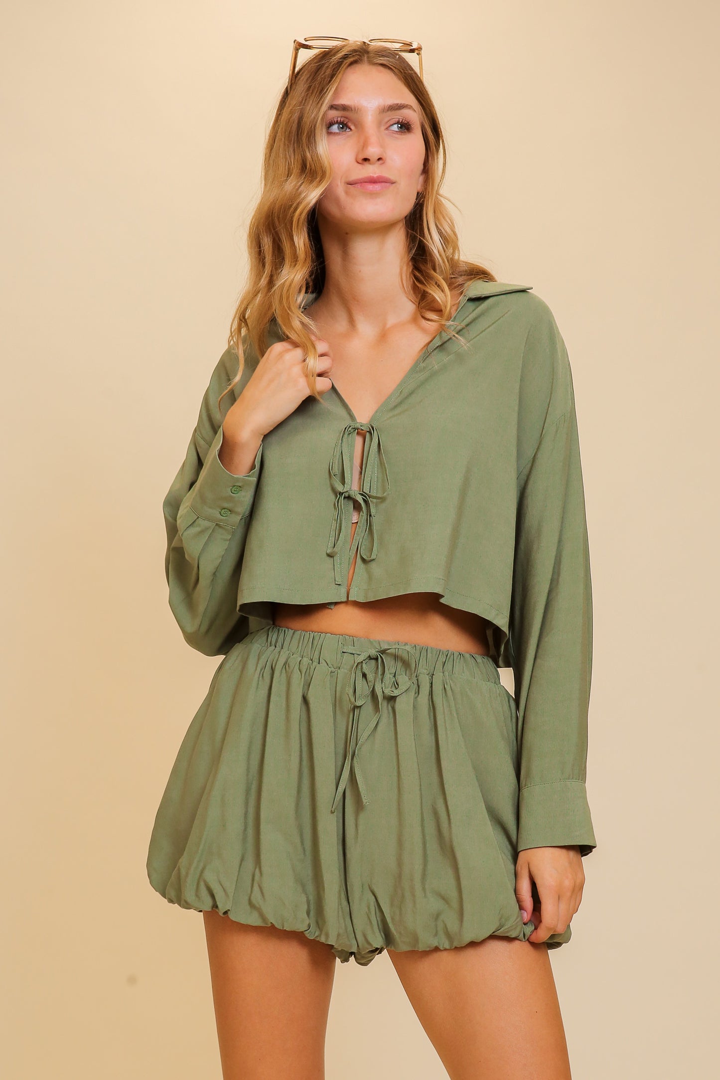 FRONT TIE BLOUSE