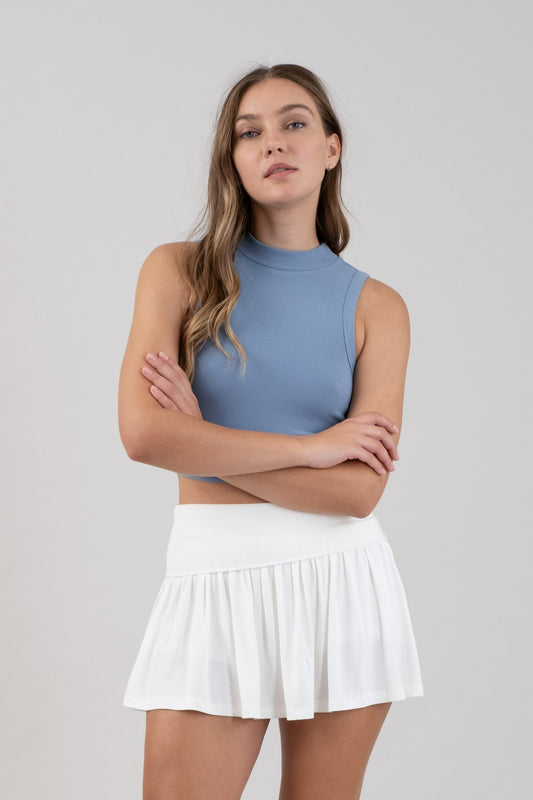 HIGH NECK CROPPED TANK