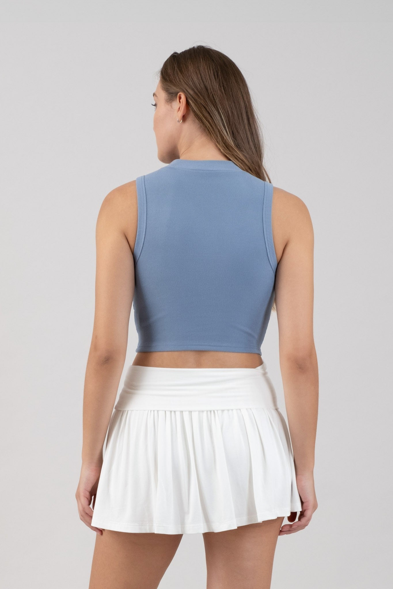 HIGH NECK CROPPED TANK