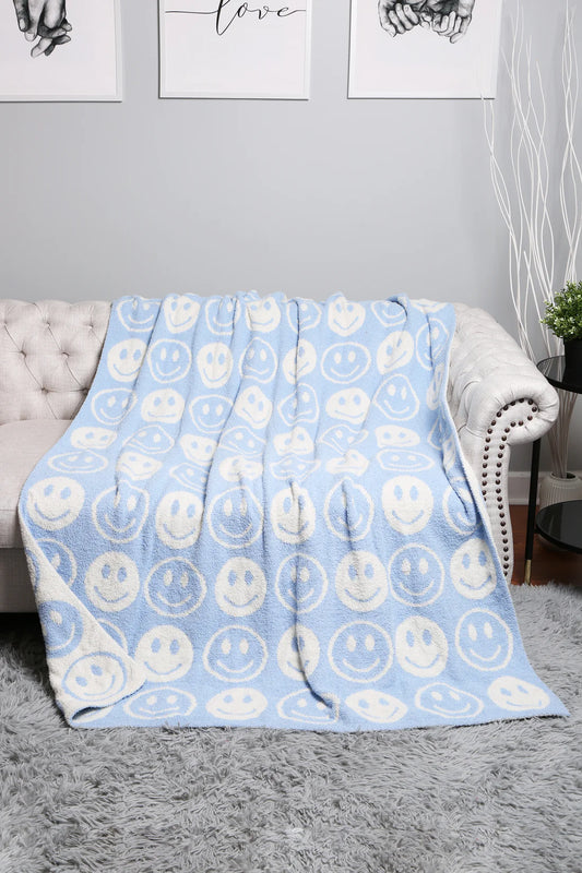 HAPPY FACE THROW BLANKET