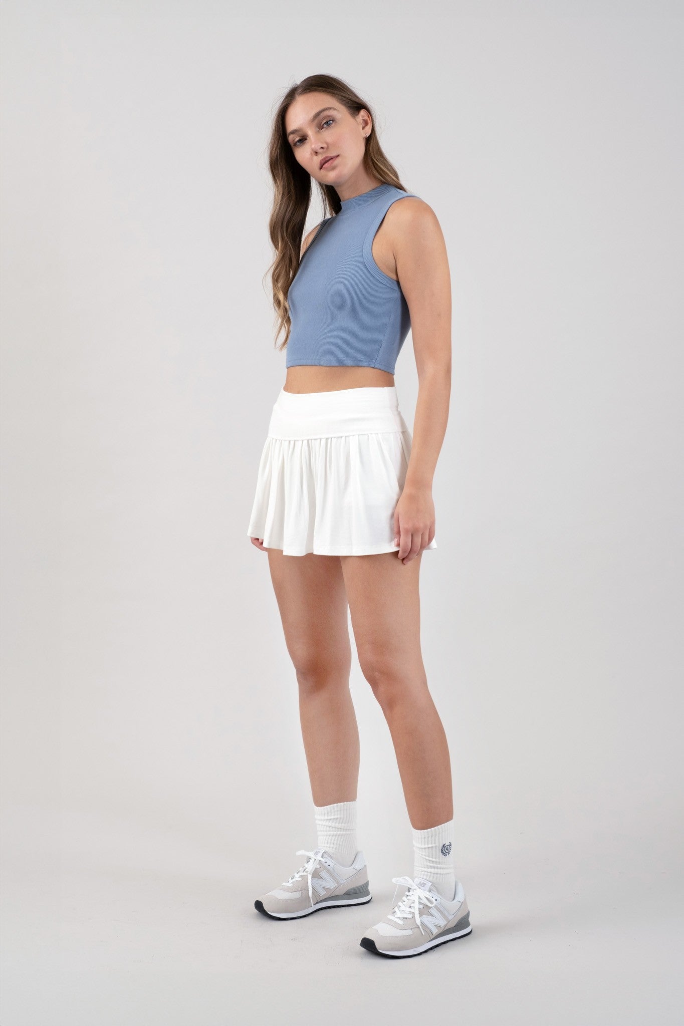 HIGH NECK CROPPED TANK