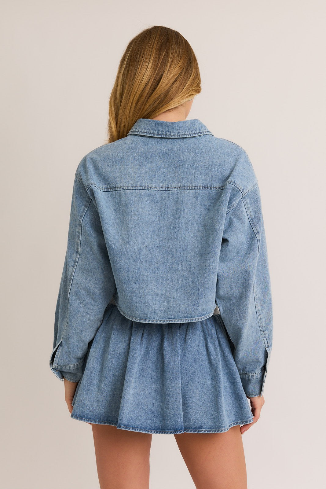 WASHED DENIM BOXY TOP
