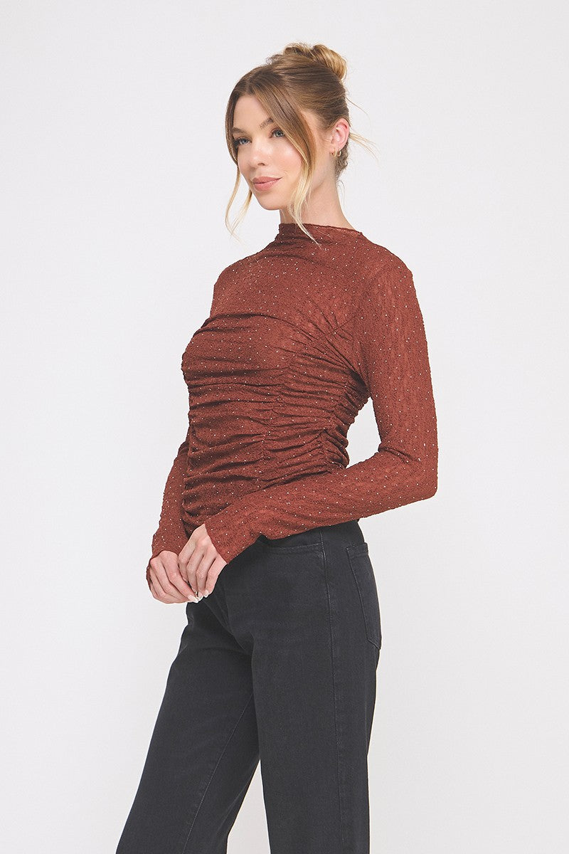 EMBELLISHED LACE TOP