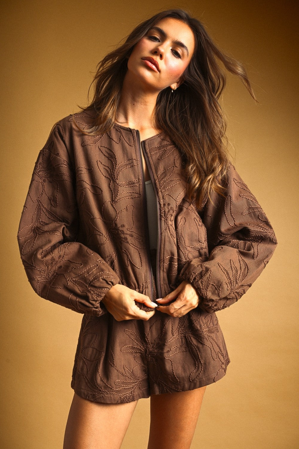 FLORAL JACQUARD JACKET