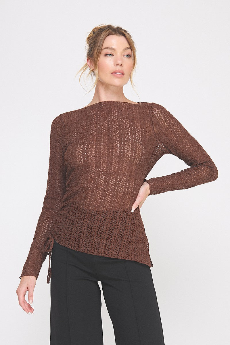 LACE BOATNECK LONG SLEEVE