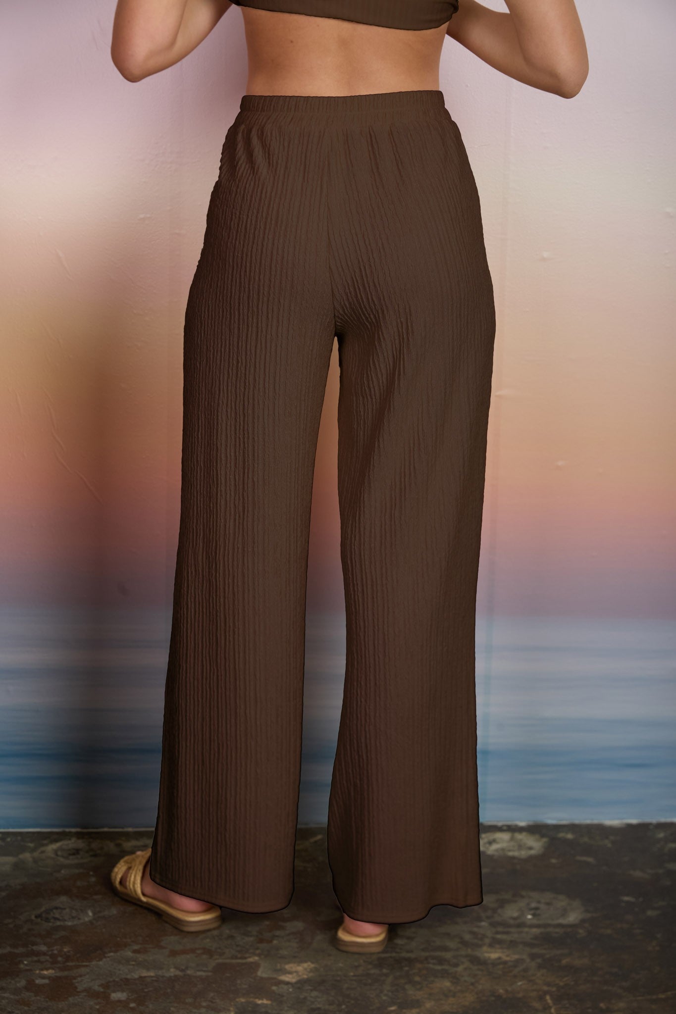 TEXTURED HIGH WAIST PANT