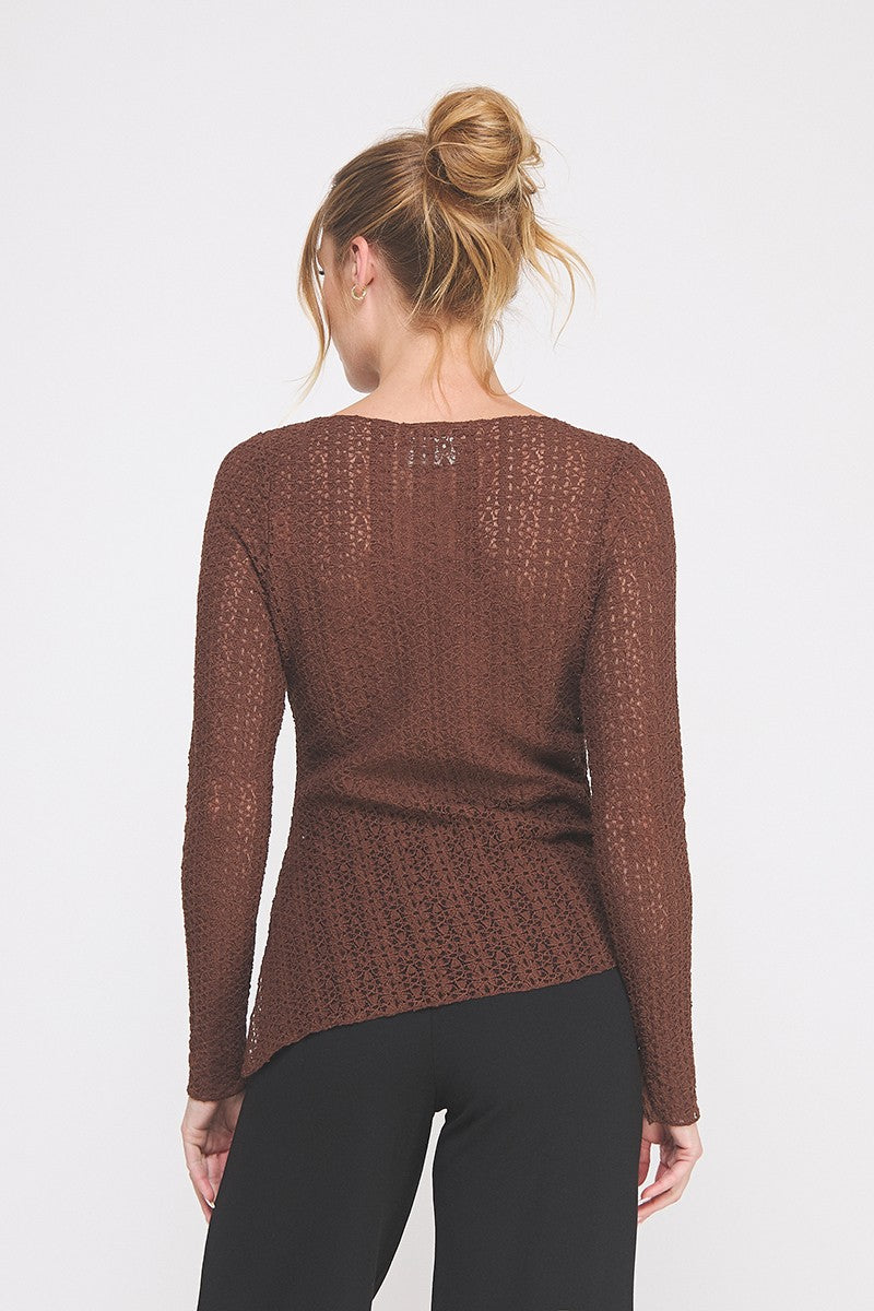 LACE BOATNECK LONG SLEEVE