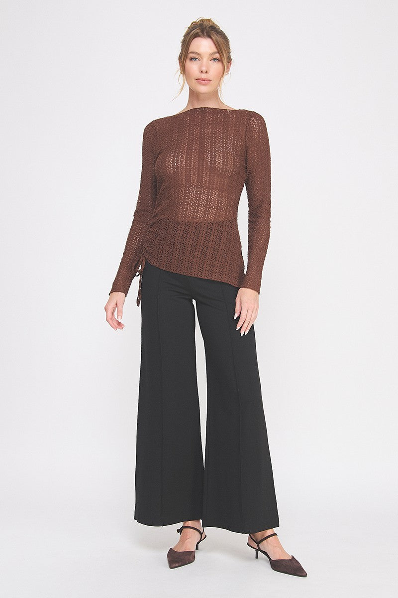 LACE BOATNECK LONG SLEEVE