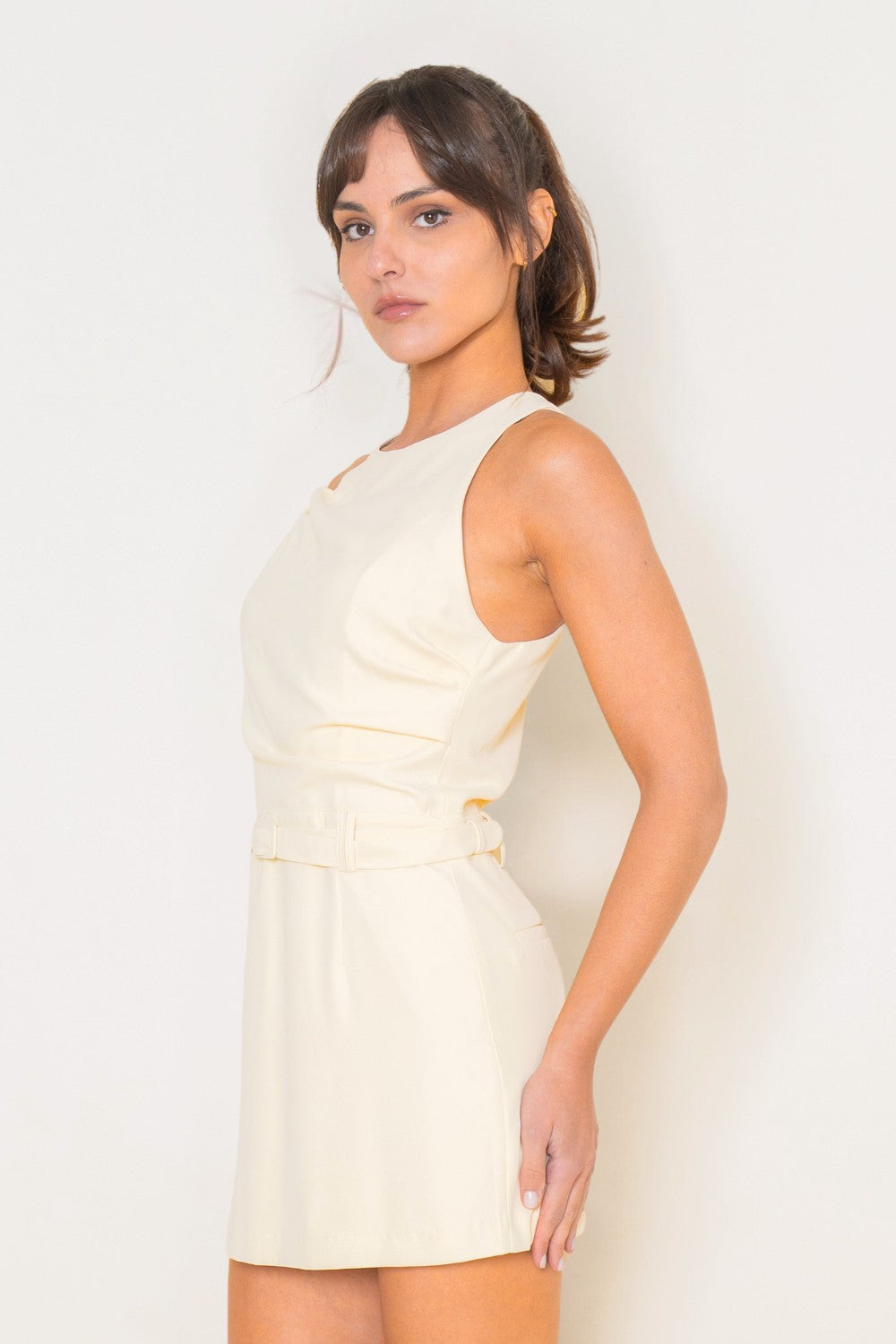 BELTED MINI DRESS