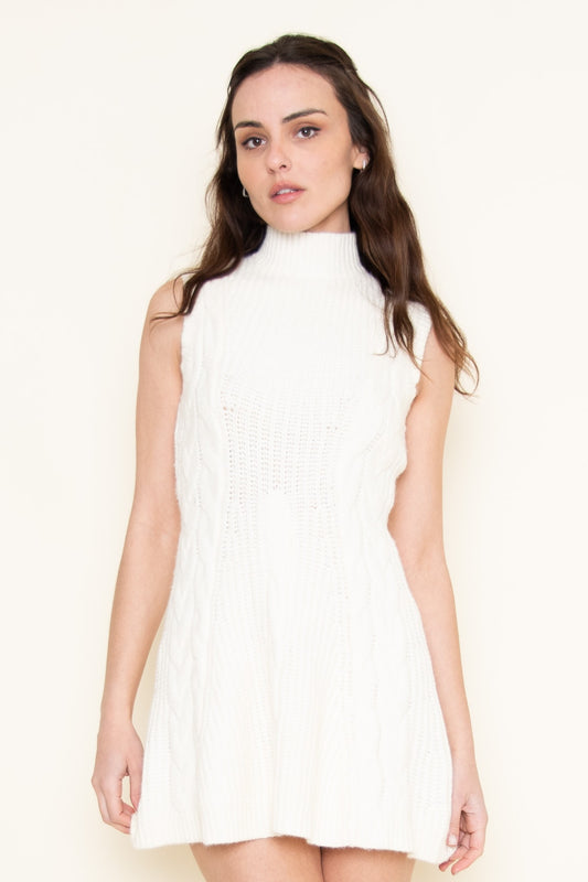 MOCK NECK MINI SWEATER DRESS