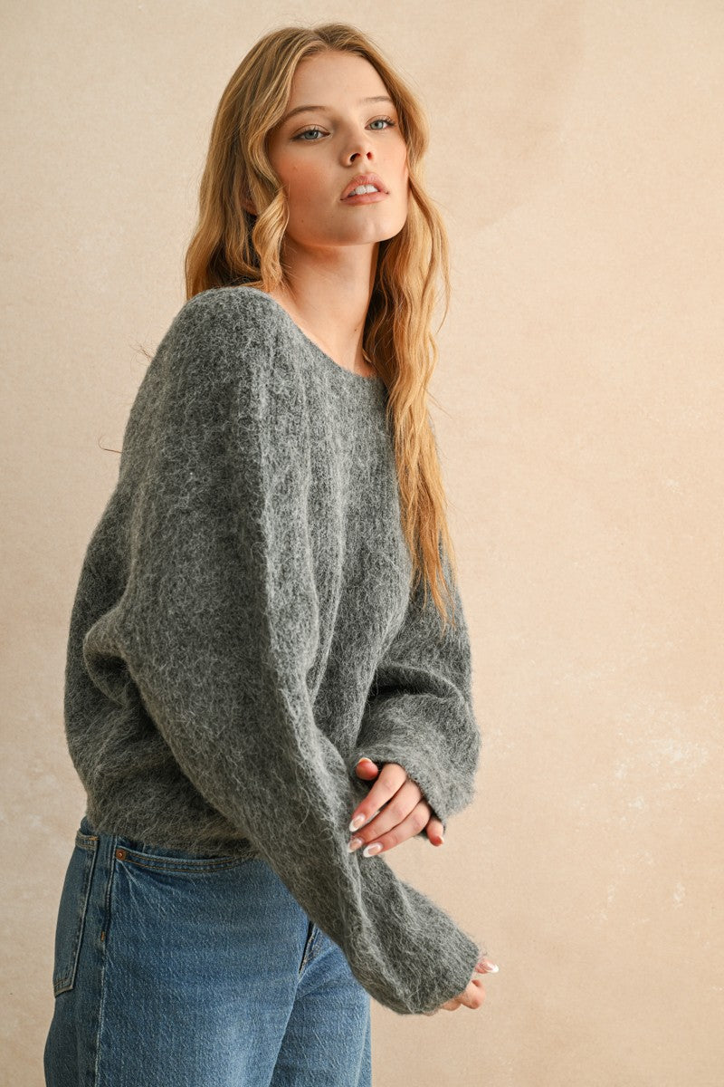 REVERSIBLE TWIST DETAIL SWEATER