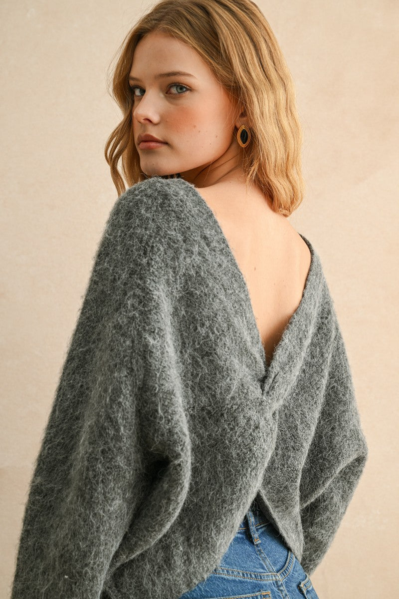 REVERSIBLE TWIST DETAIL SWEATER