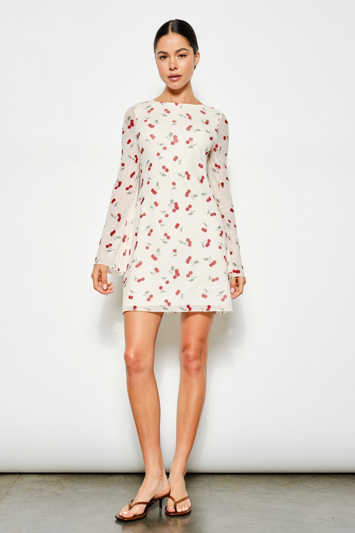 CHERRY PRINT MINI DRESS