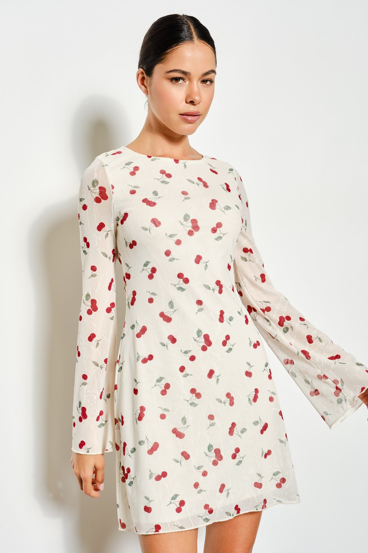 CHERRY PRINT MINI DRESS