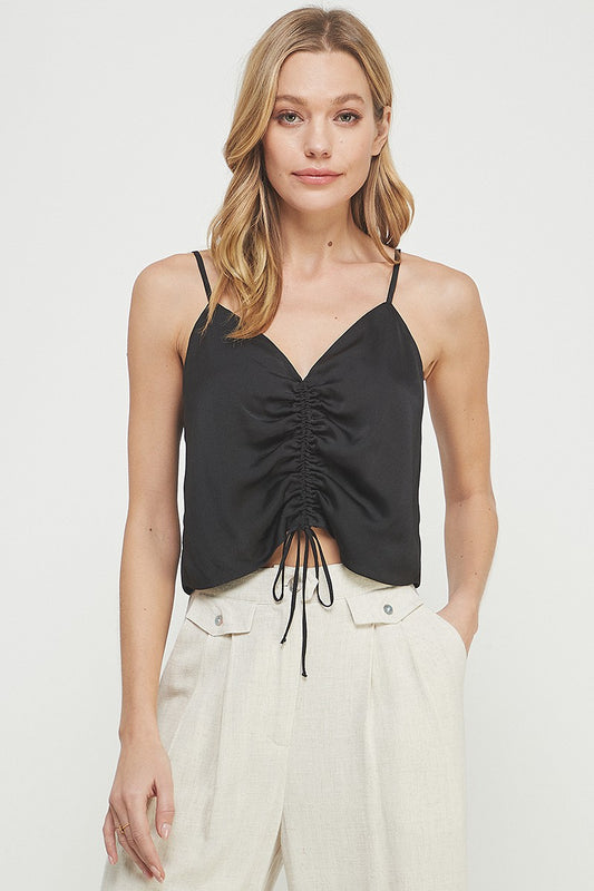 CINCHED SATIN CAMI