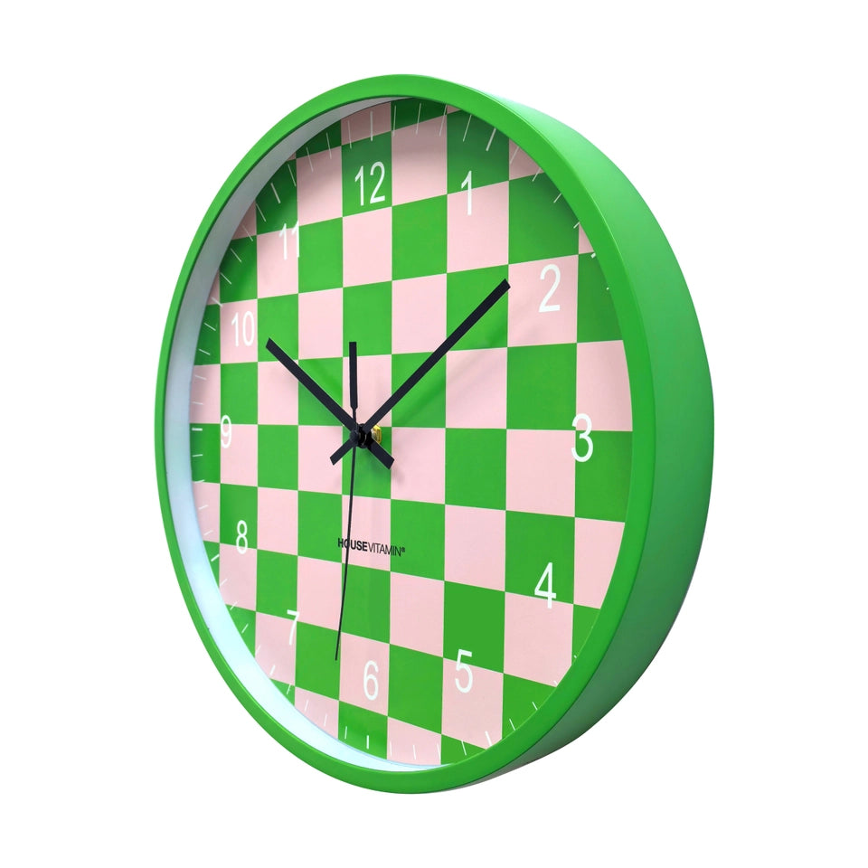 CHECKERED WALL CLOCK