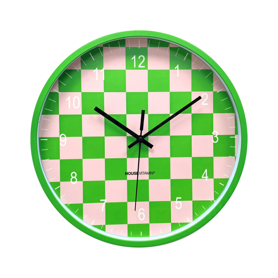 CHECKERED WALL CLOCK