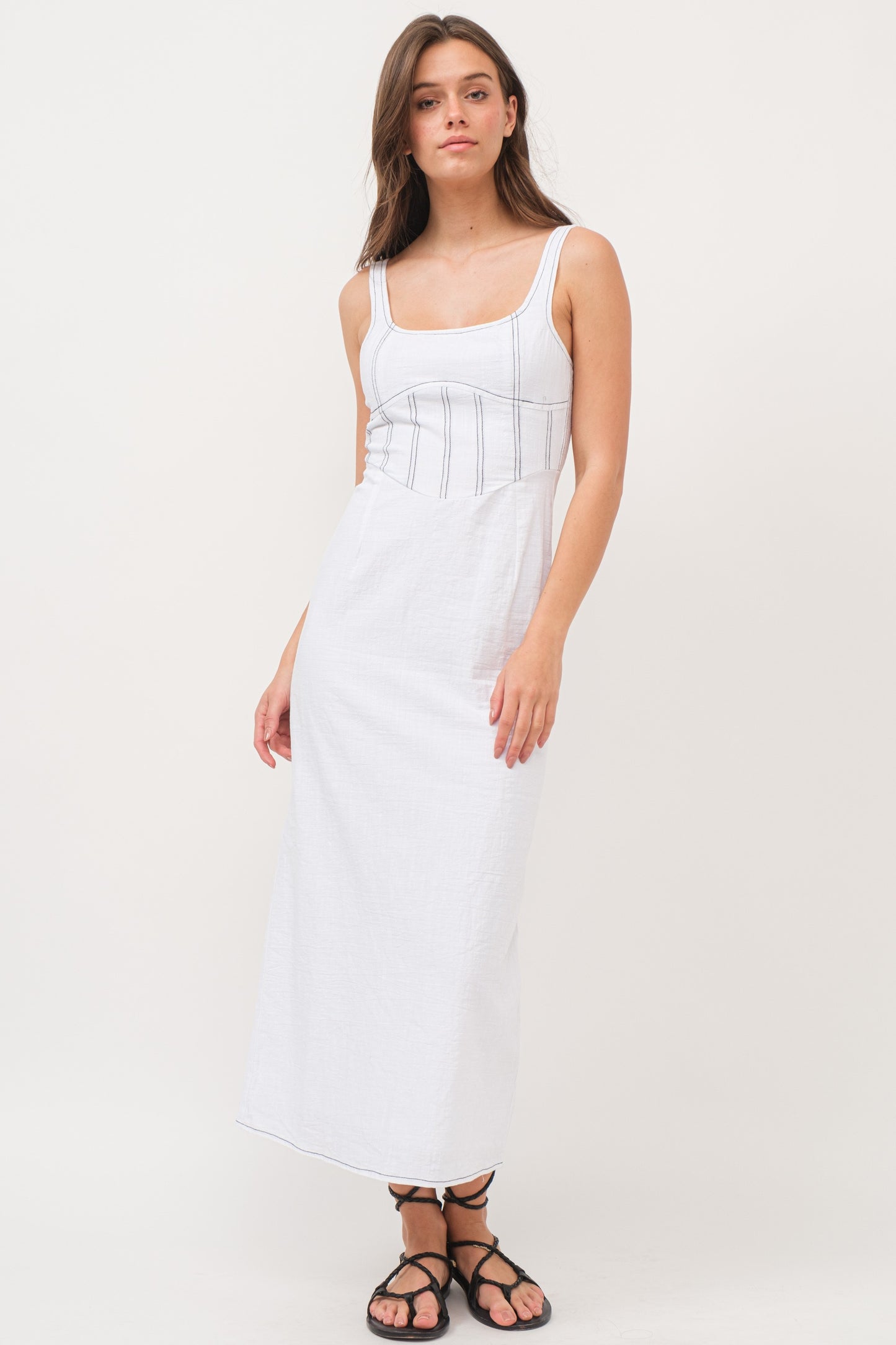 CONTRAST THREAD DETAIL DRESS