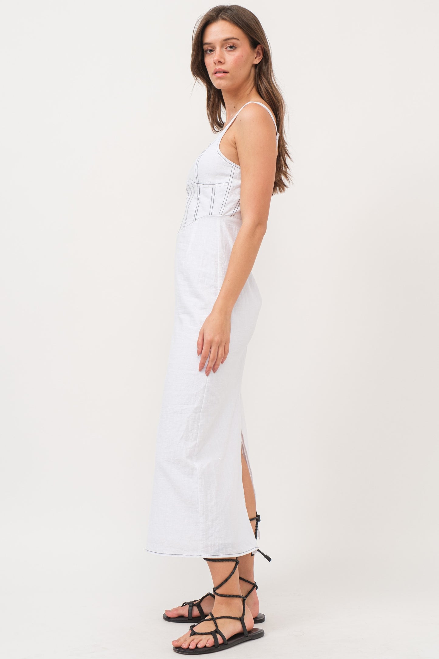 CONTRAST THREAD DETAIL DRESS