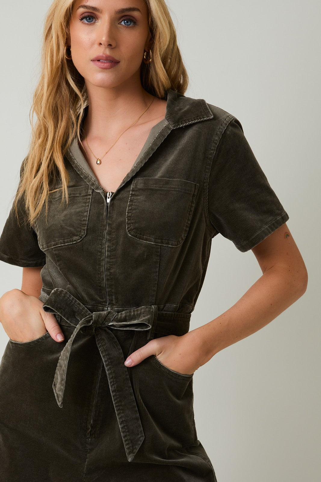 CORDUROY UTILITY JUMPSUIT