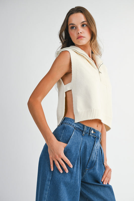 OPEN SIDE KNIT VEST