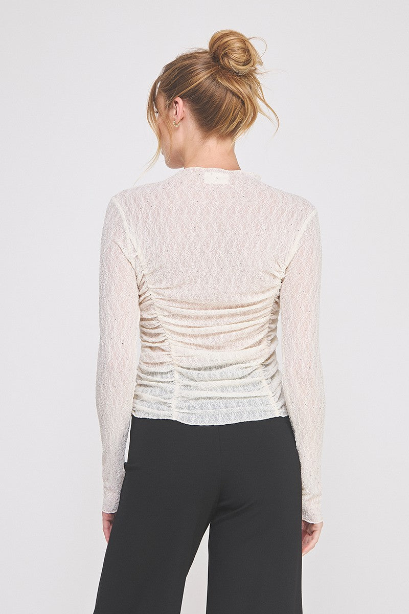EMBELLISHED LACE TOP