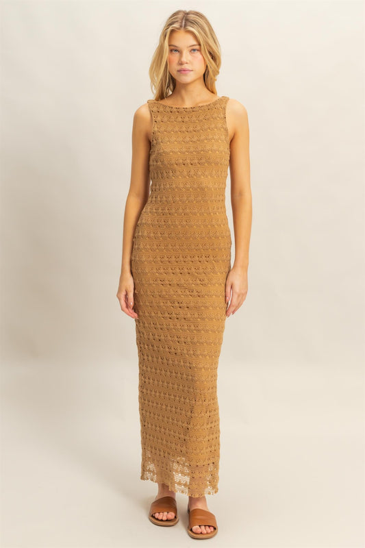 SCOOP BACK CROCHET DRESS