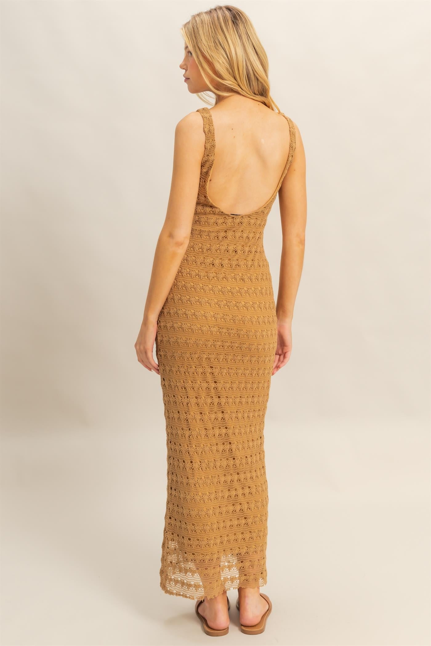 SCOOP BACK CROCHET DRESS