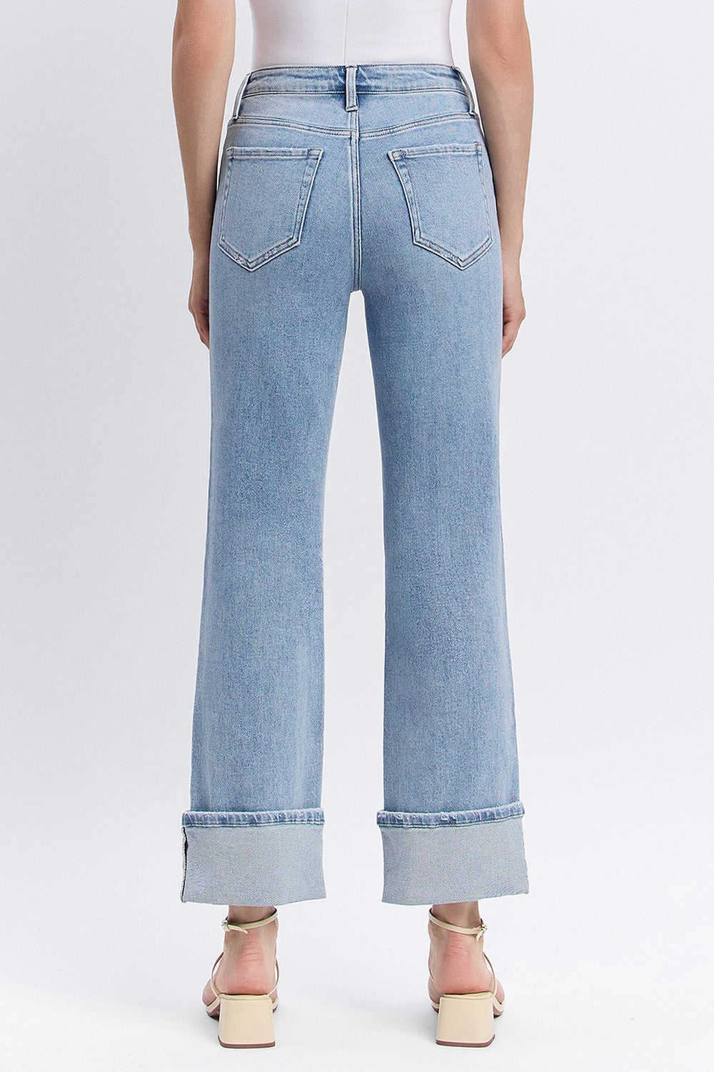 HIGH RISE CUFFED JEANS