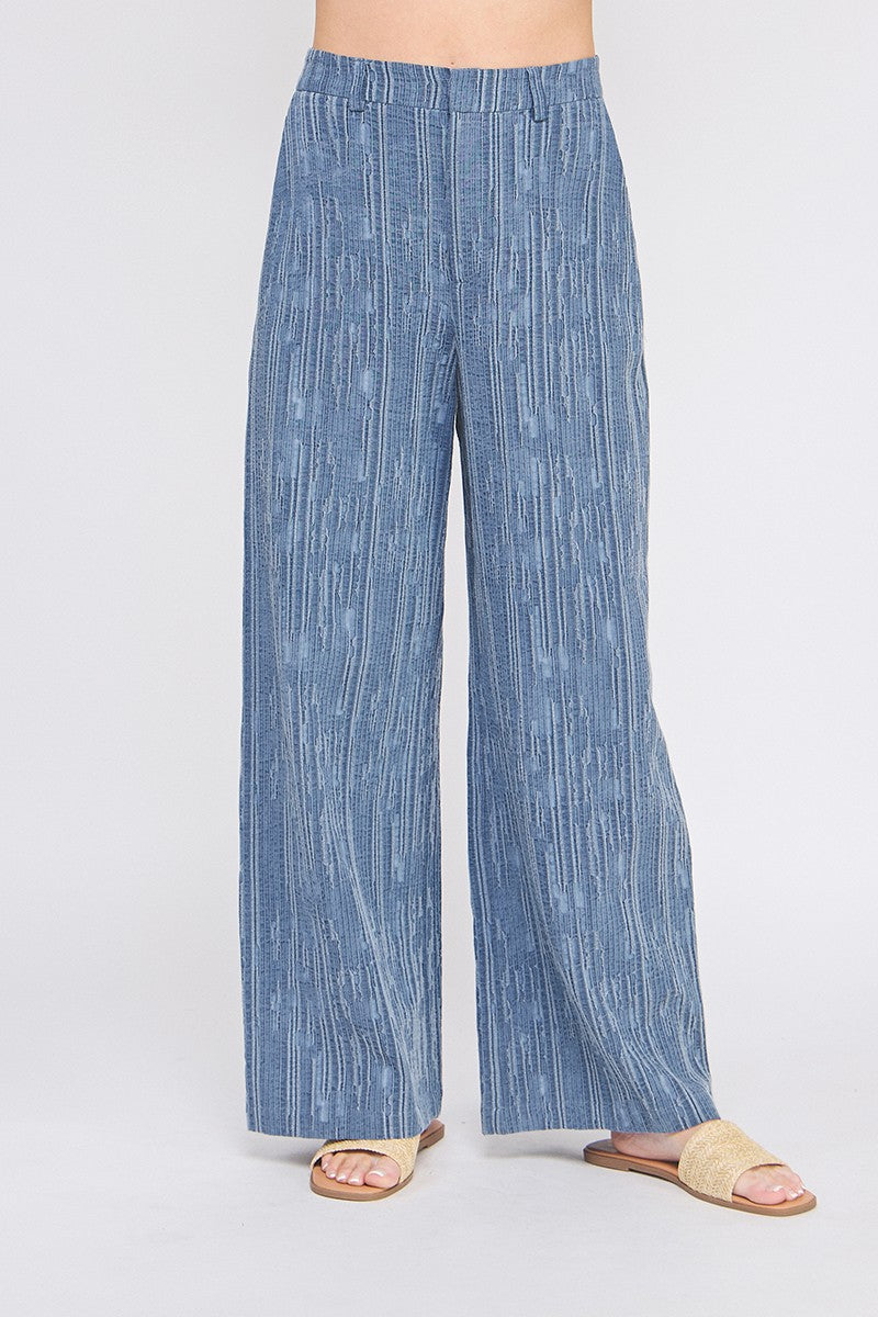 TEXTURED WIDE LEG PANT