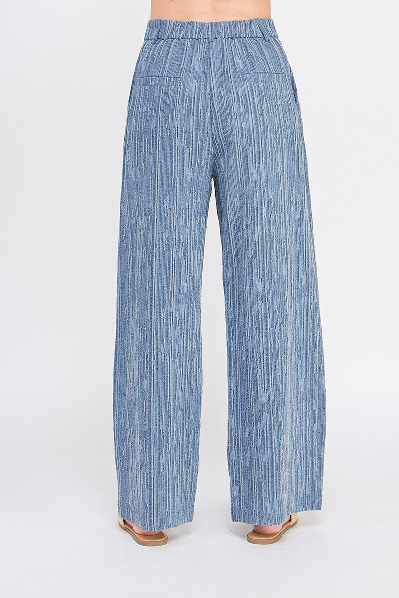 TEXTURED WIDE LEG PANT