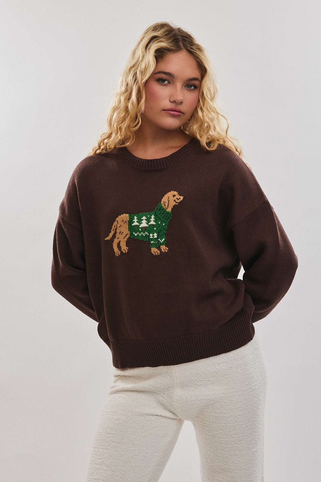 DOG GRAPHIC SWEATER