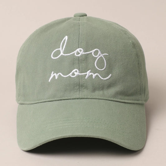 DOG MOM EMBROIDERED BALL CAP