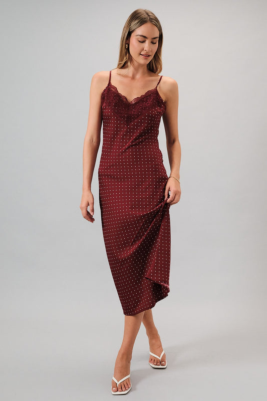 POLKA DOT COWL BACK DRESS