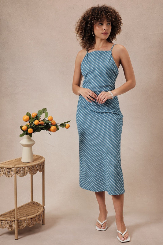 BIAS CUT STRIPE DRESS