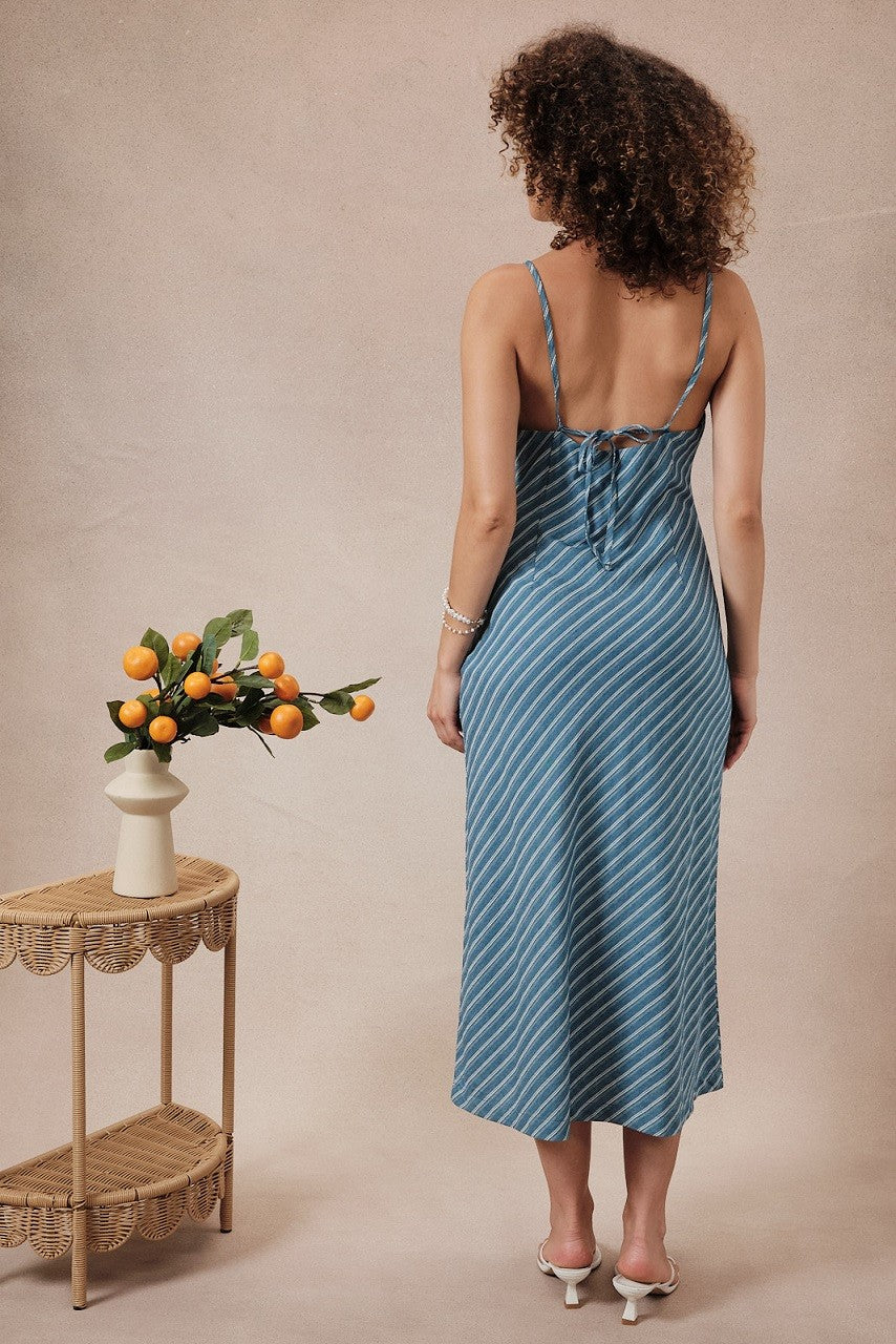 BIAS CUT STRIPE DRESS