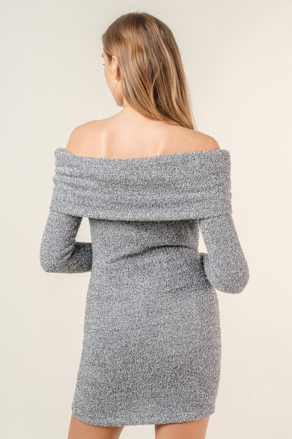 OFF SHOULDER SWEATER DRESS