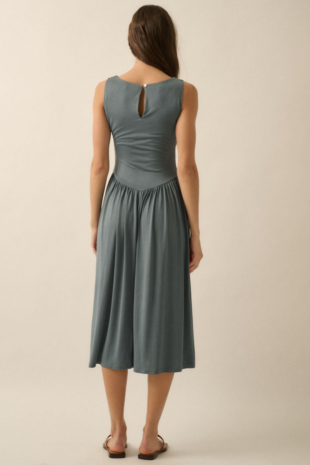 JERSEY KNIT DROP WAIST DRESS