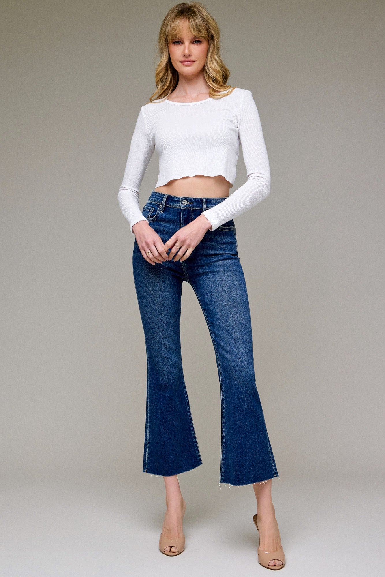 CROP FLARE JEANS