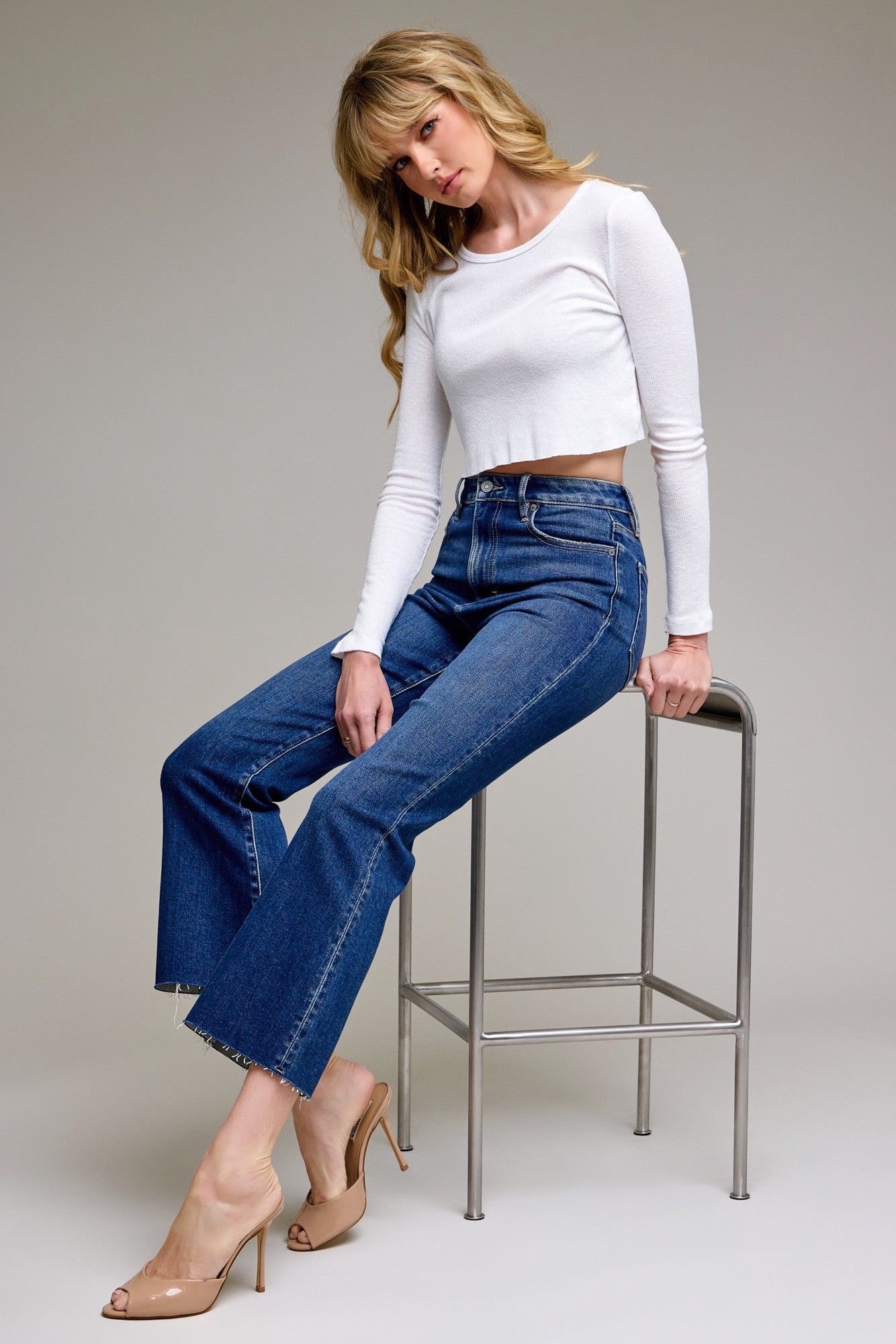 CROP FLARE JEANS