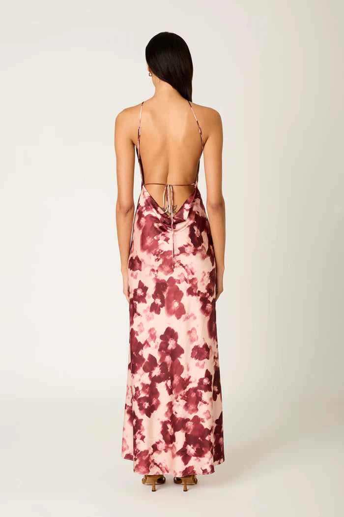 HALTER NECK FLORAL PRINT DRESS