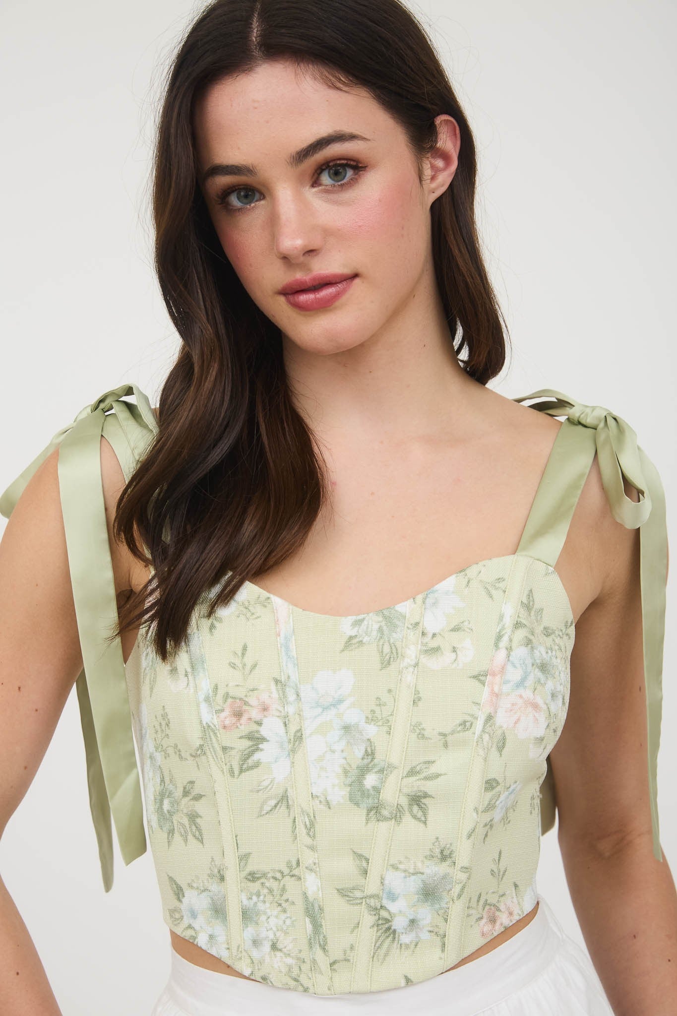FLORAL PRINT CORSET TOP