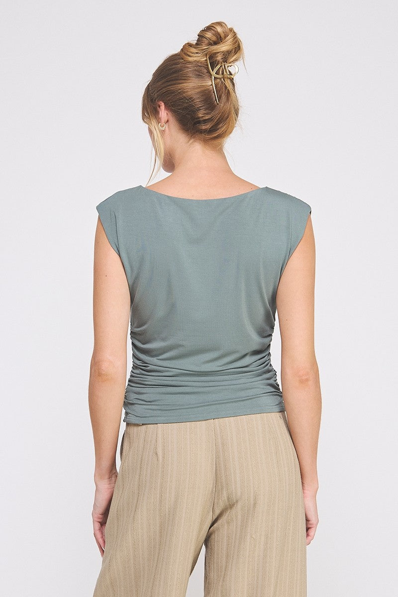 RUCHED DOUBLE KNIT TOP