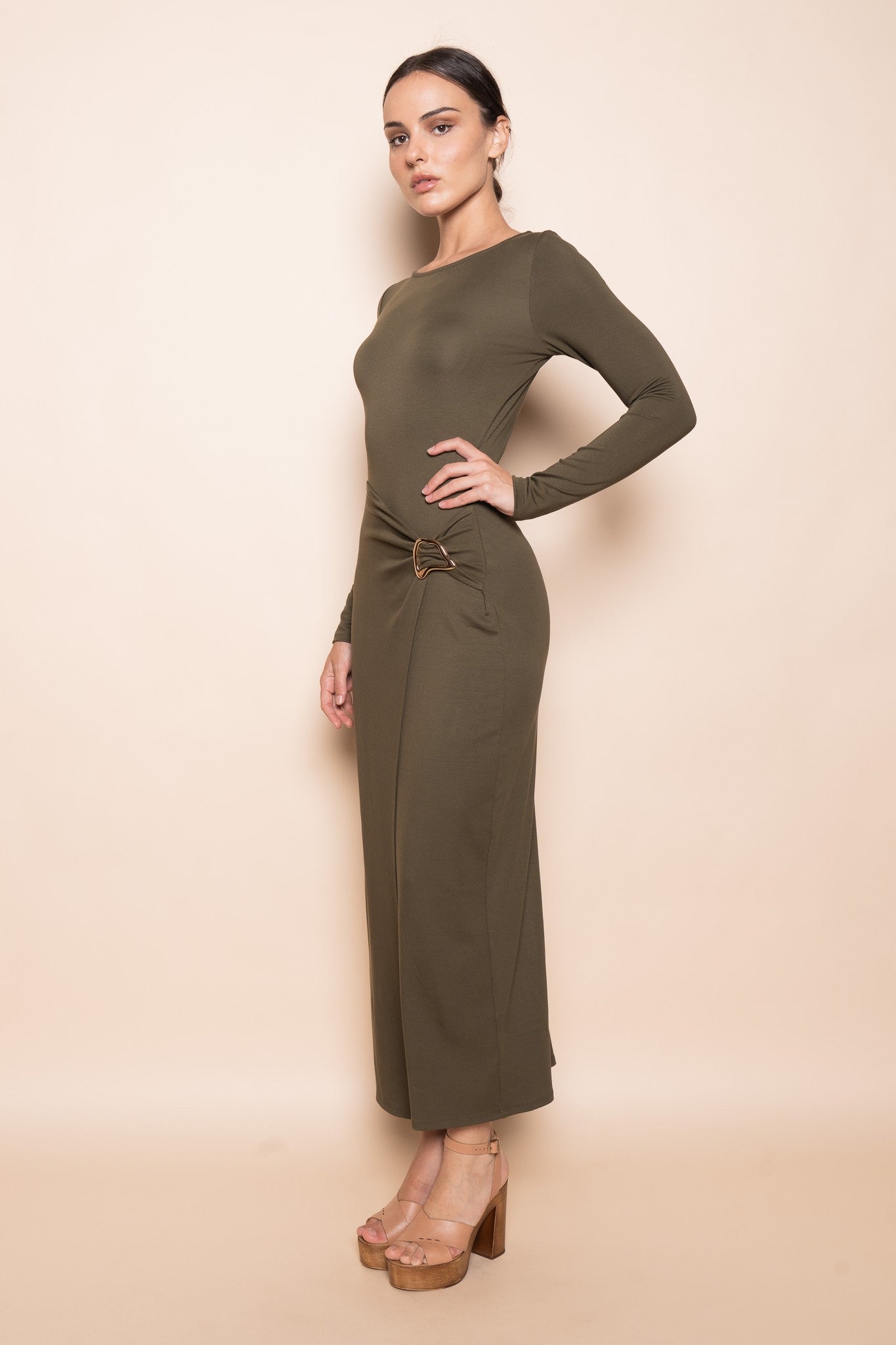 LONG SLEEVE WRAP DETAIL DRESS