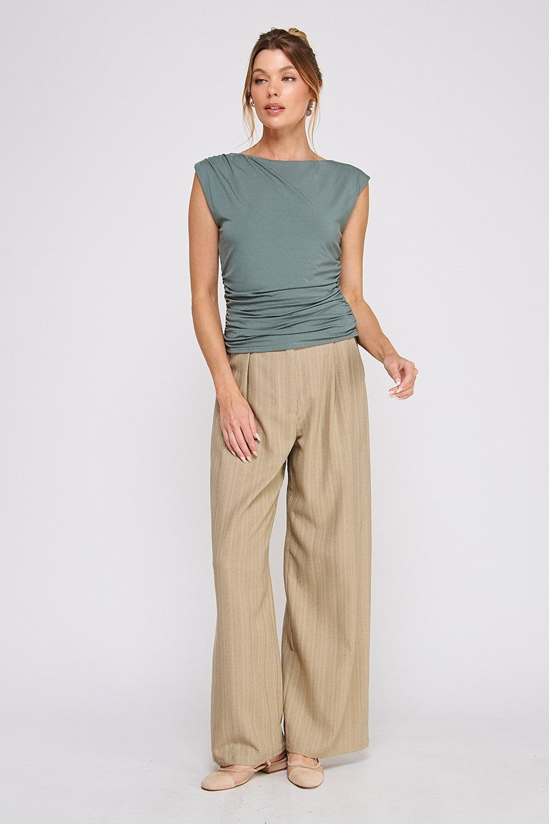 RUCHED DOUBLE KNIT TOP