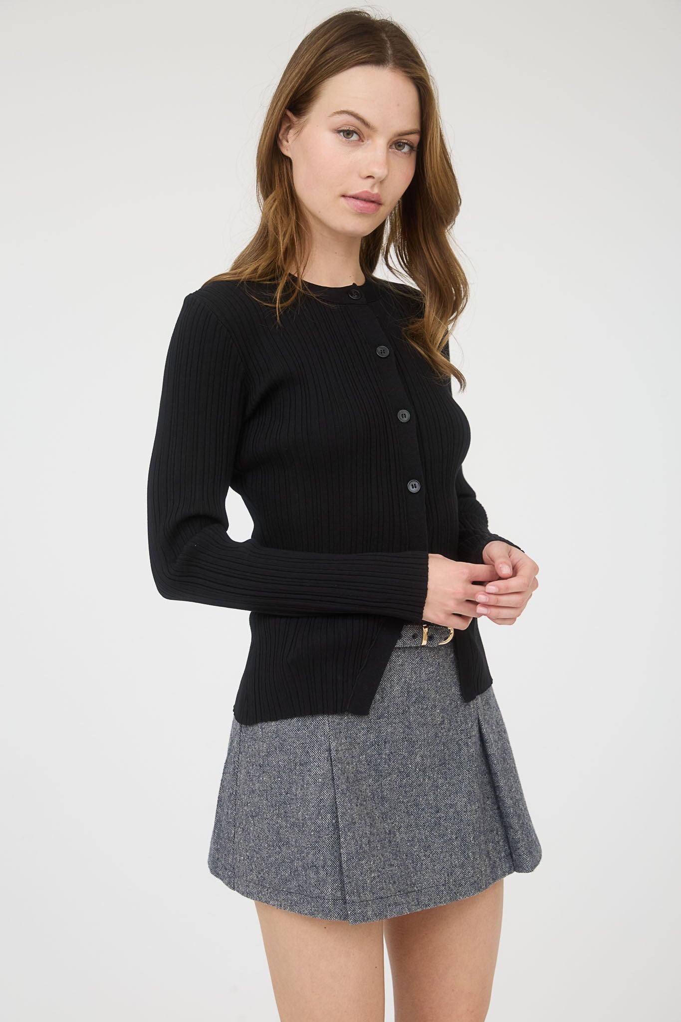 BELTED PLEAT MINI SKIRT
