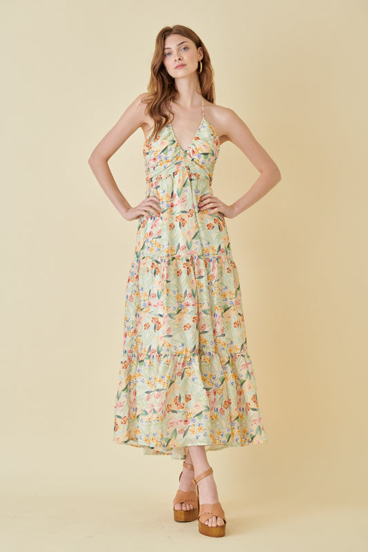FLORAL PRINT MAXI DRESS