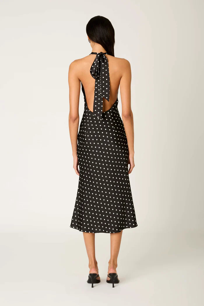 POLKA DOT HALTER DRESS