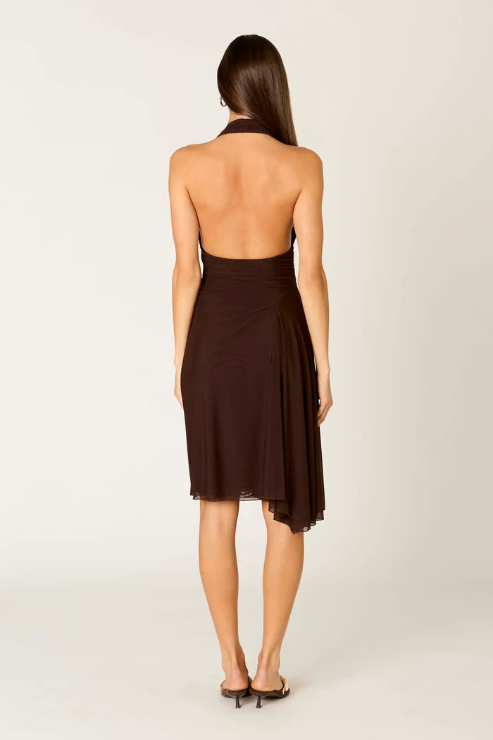 HANDKERCHIEF HEM HALTER DRESS